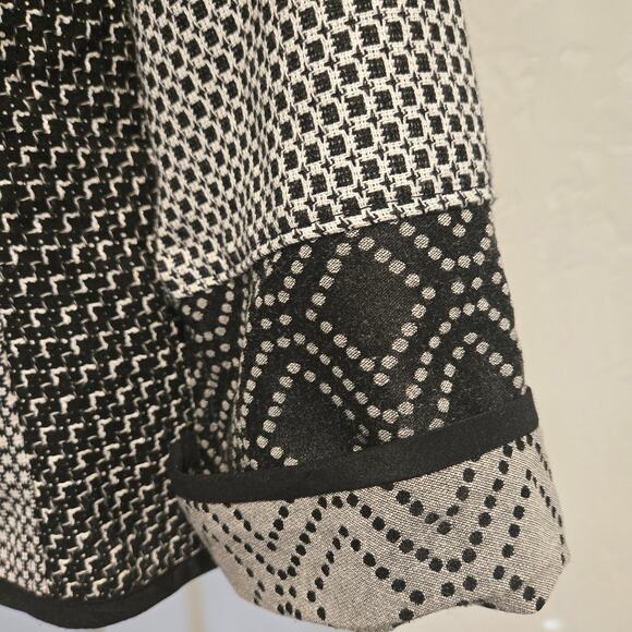 Mimi Hay Designs Black and White Mixed Media Button-Up Jacket - Wearable Art - Picture 4 of 9